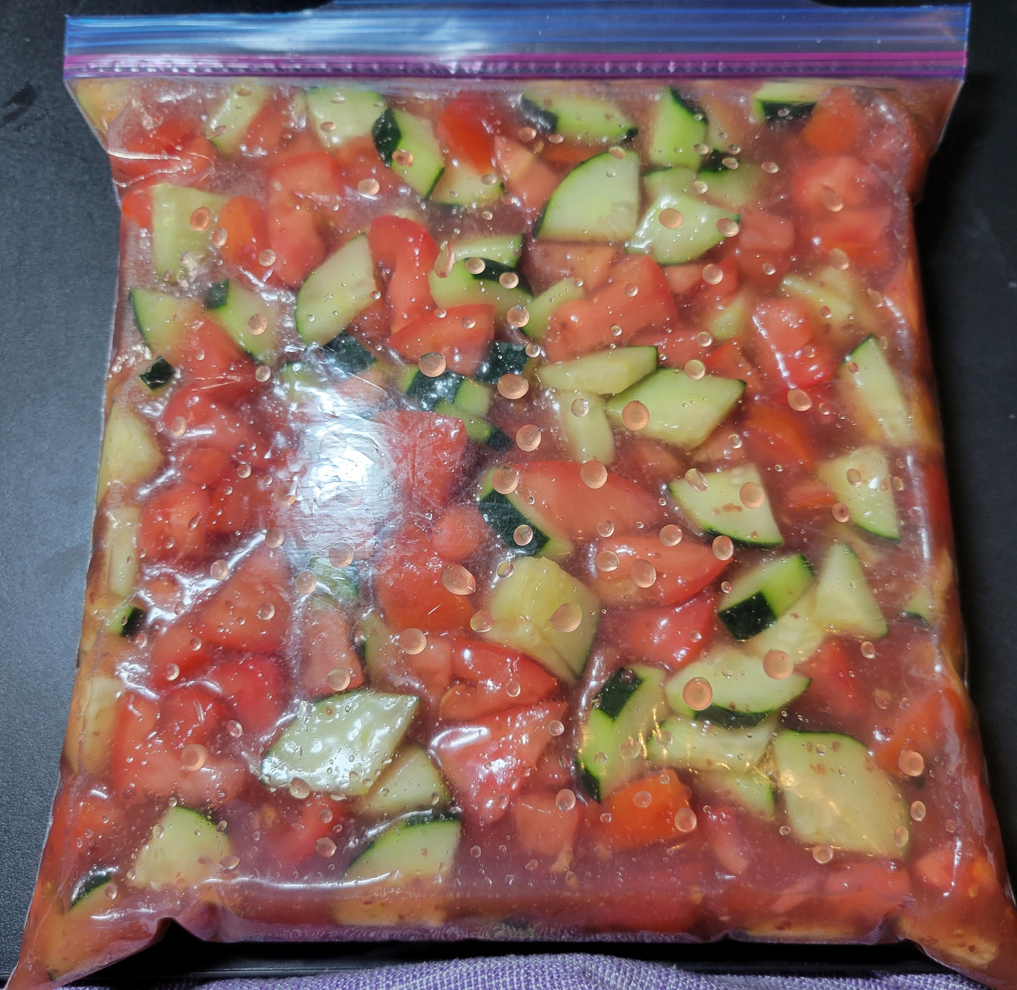Tomato Cucumber Salad in Bag